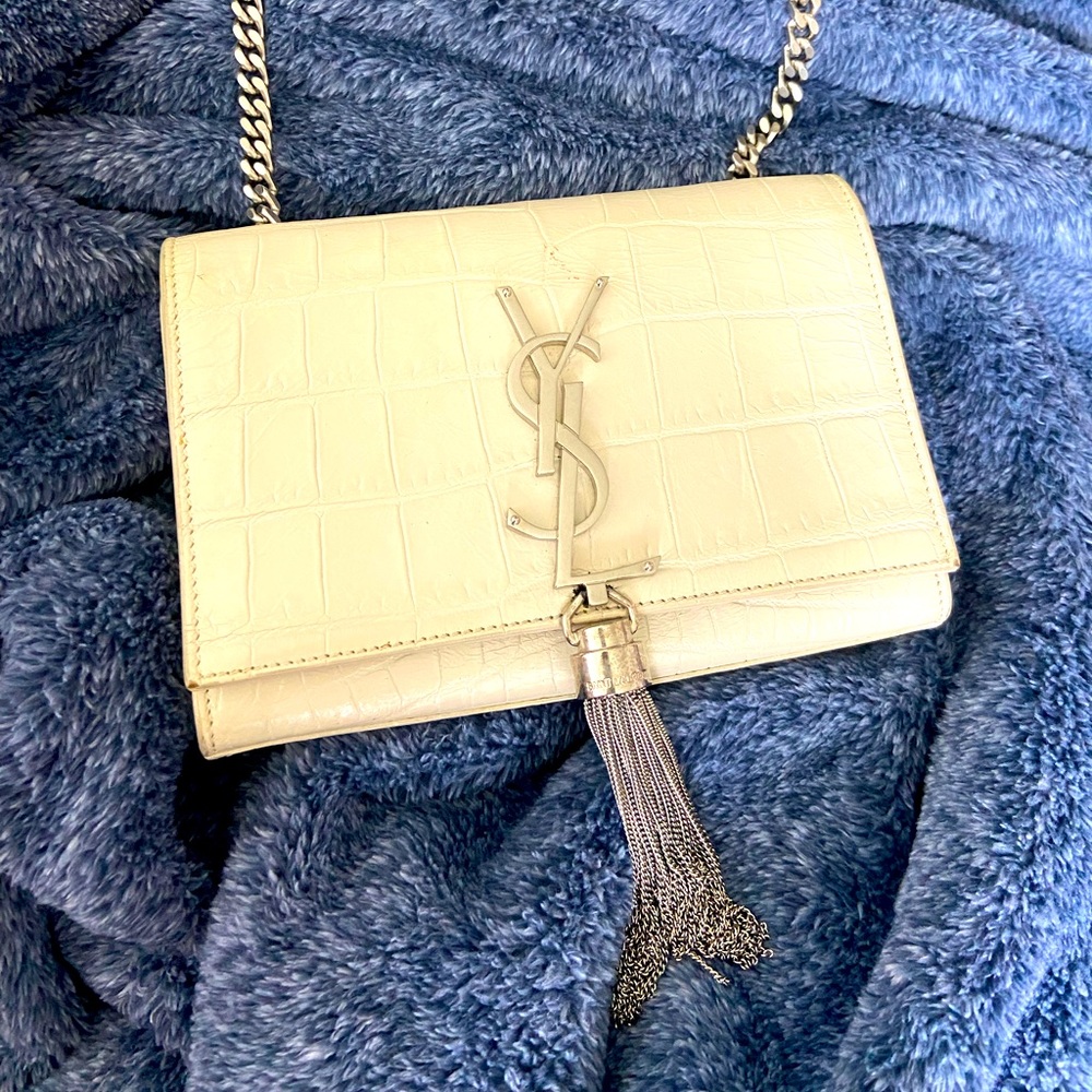 Saint Laurent Crocodile Embossed Kate Bag